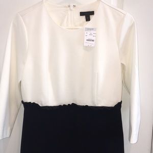 J..Crew White and navy blue dress 6P